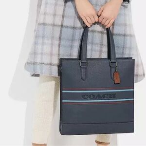 Graham Structured Tote With Coach Stripe